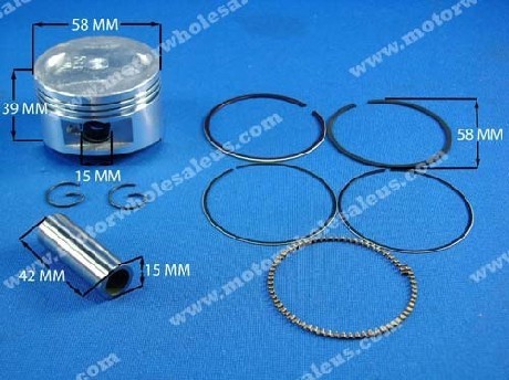 1265148114PISTON SET 08 — 150 CC 4-STROKE (58 MM PIN 42 MM)